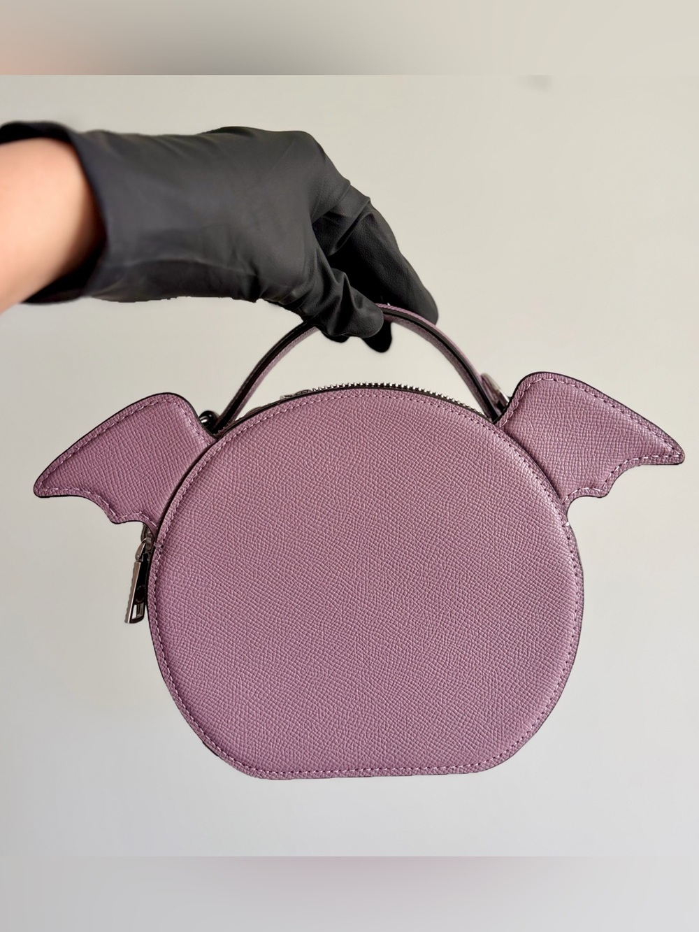 COACH Lavender Bat-Face Round Leather Crossbody Bag - Picture 3 of 14